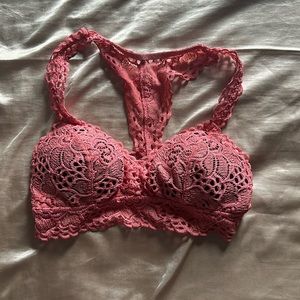 Pink lace bralette